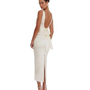 selfie leslie Leila Boat Neck Maxi Dress Ivory